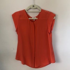 JOIE bright coral silk blouse
